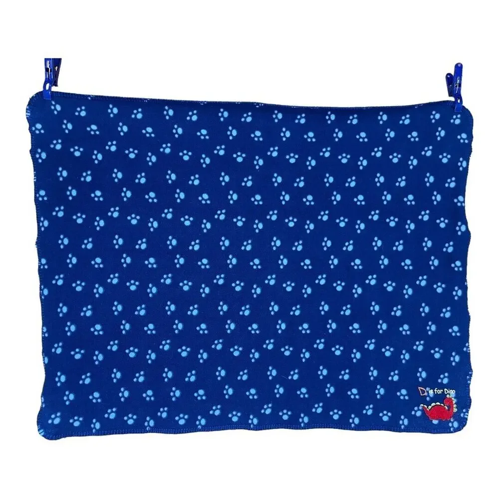 2 Circo D Is For Dino Dinosaur Blue Fleece Baby Blankets Paw Print Target